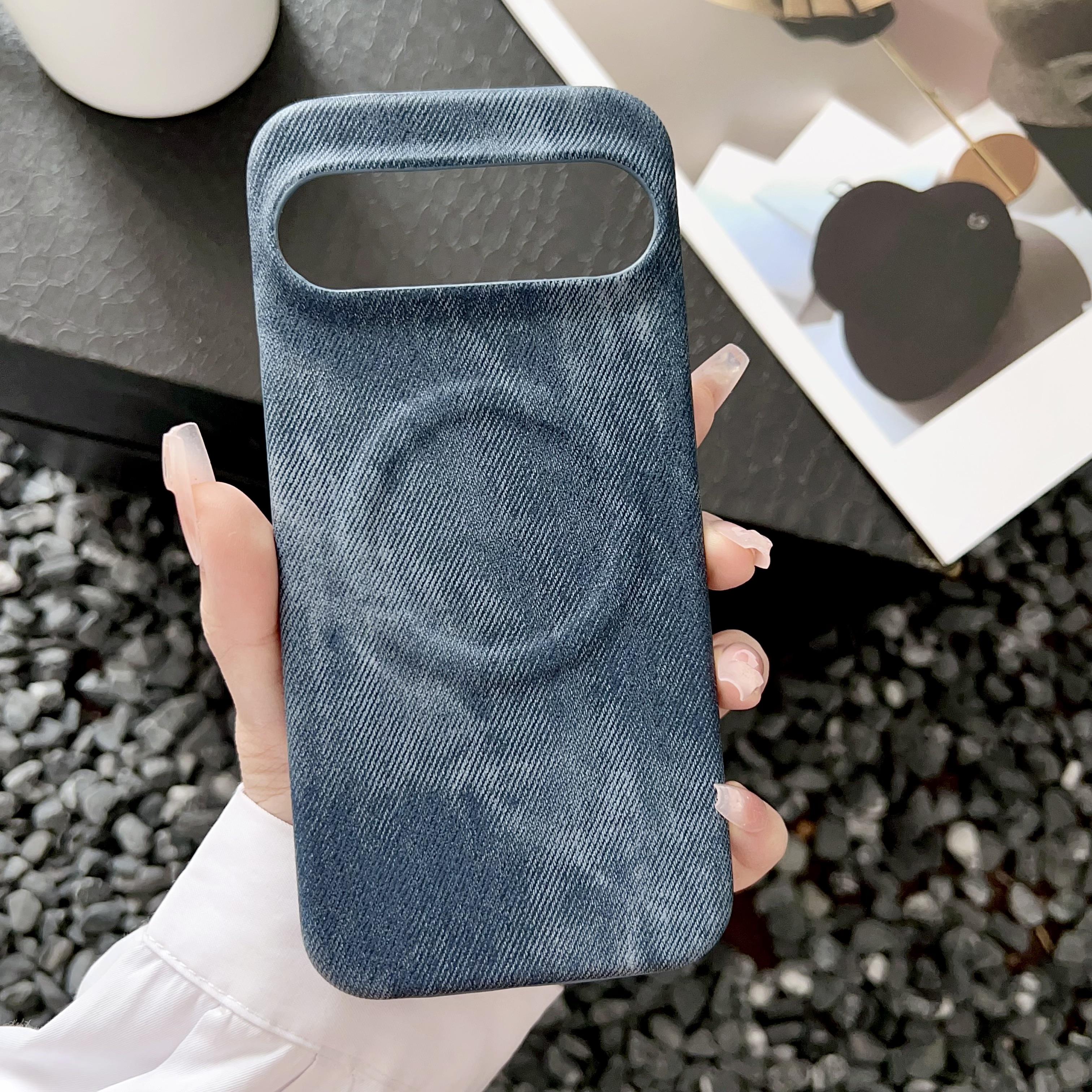 

Джинсы из стираного денима Магнитный чехол для телефона Для Google Pixel 9 8 XL 8A 7 7A Pro Для Magsafe Ударопрочный Безрамный Охлаждающий чехол Google Pixel 7
