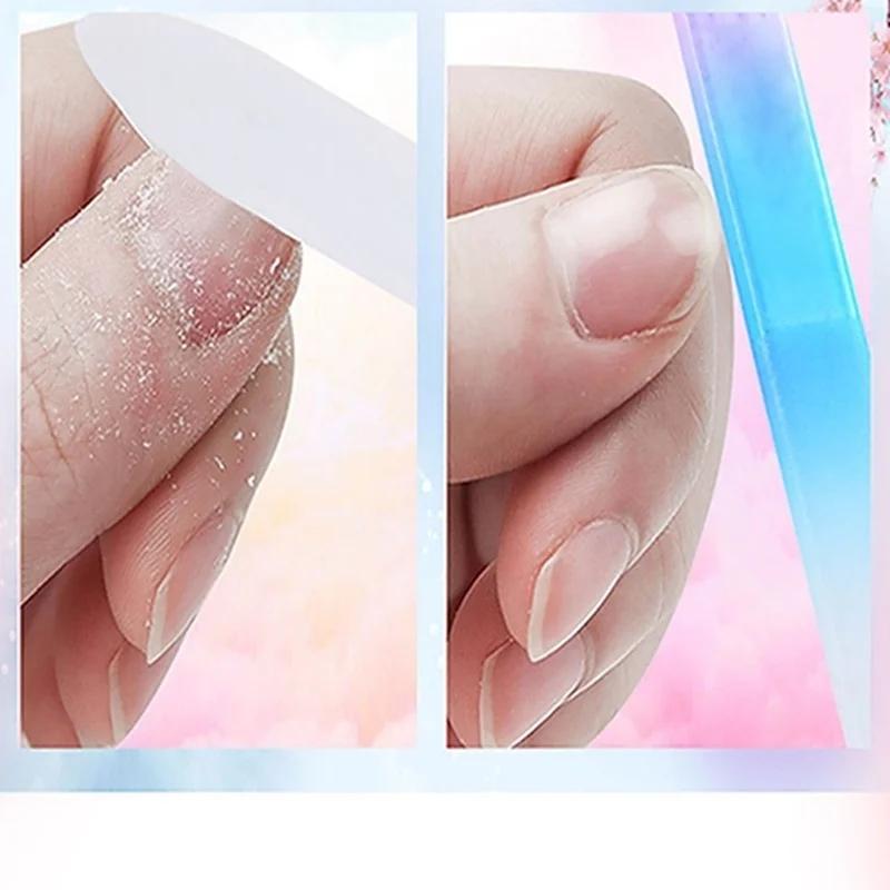 1PC Colored Crystal Glass Nail File Professional Polished Sandblasted Glass Nail File Available On Both Sides Manicure Tools