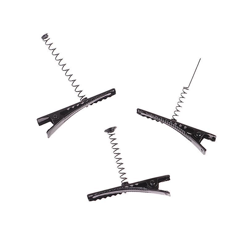 10Pcs Black Metal Pinch Alligator Hair Clips 40Mm With Wire Coil Spring Craft Hairpin For  Party Favor Children Toy