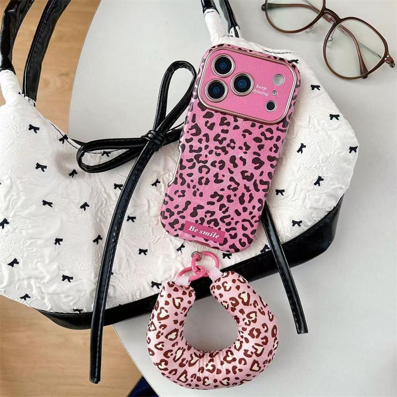 Maillard's new leopard print is suitable for Apple 17ProMax mobile phone case 16Pro large window 14/15 wrist 16PM