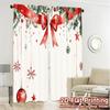 2pcs,Curtains Christmas Ornaments Hanging with Bow (3) Popular Contemporary Curtains Polyester Curtains Decorations For Home