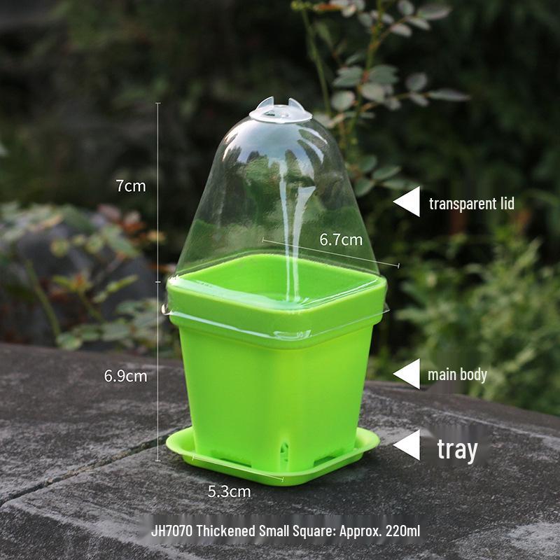 Thickened Black Square Succulent Pot - Breathable Plastic Planter for Seedlings and Lithops