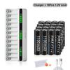 PALO Pilas recargables AAA Ni-MH de 1,2 V Pilas AAA de 1100 mAh Pilas AAA de 3 A +12 ranuras LCD USB Cargador de pilas AA AAA NIMH NI-CD de 1,2 V
