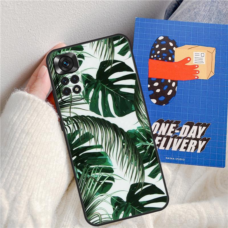 Tropical Green Plant Leaf Funda For Xiaomi Redmi Note 11 9 10 12 13 14 Pro 9S 10S 11S 12S Redmi 13C 10C 12C 14C Case