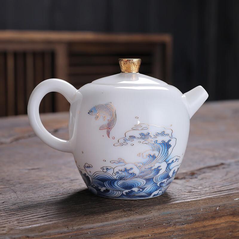 Dehua Mutton Fat Jade White Porcelain Guifei Teapot