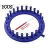 Knitting Accessories Loom Set with Crochet Hook, Needle, Plastic Round Rectangular Yarn Weaving Kit, Beginner for DIY Hat Scarf Shawl Sweaters