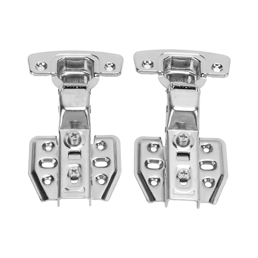 4Pcs Stainless Steel Door Hinge Buffering Damping Hydraulic Hinge Cabinet Hinge Wardrobe Door