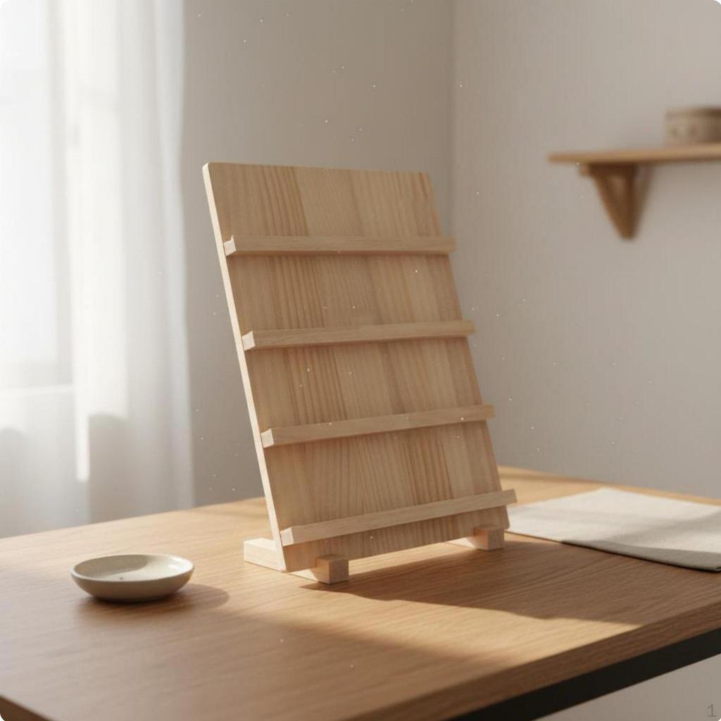 Ladder Design Jewelry Stand MultiTier Wooden Earring Card Display Wood