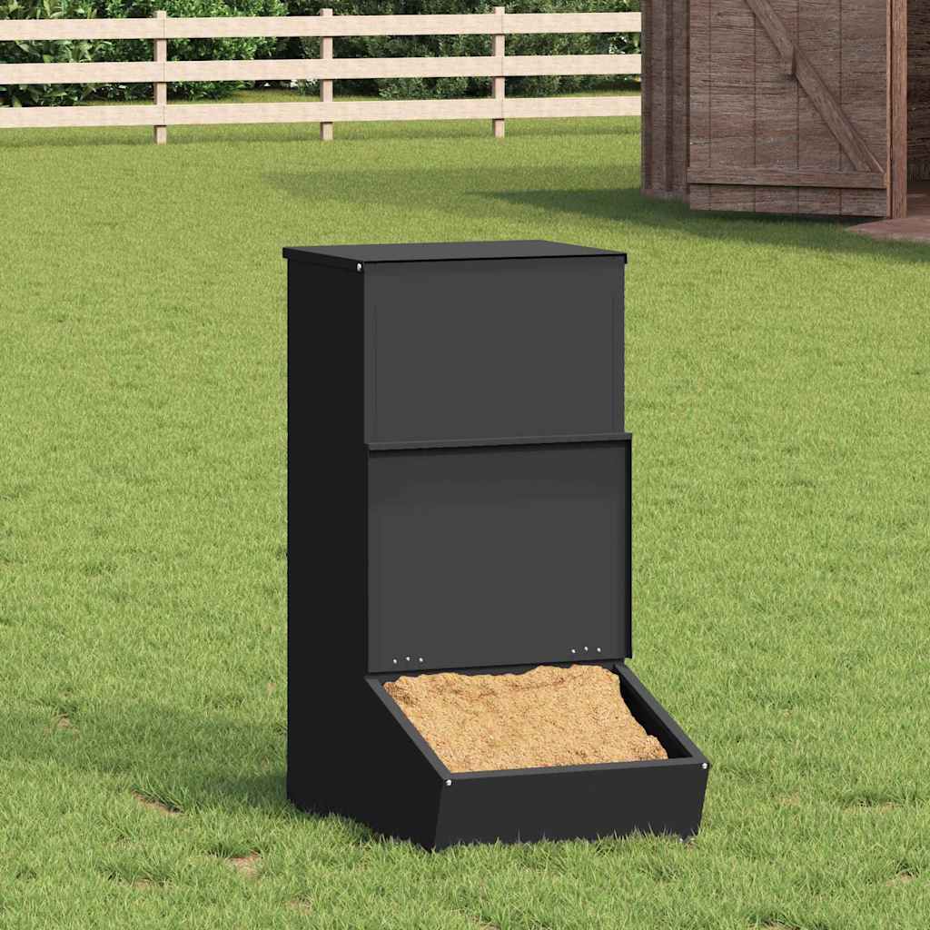 Pig Feeder Black 55 x 38 x 76 cm