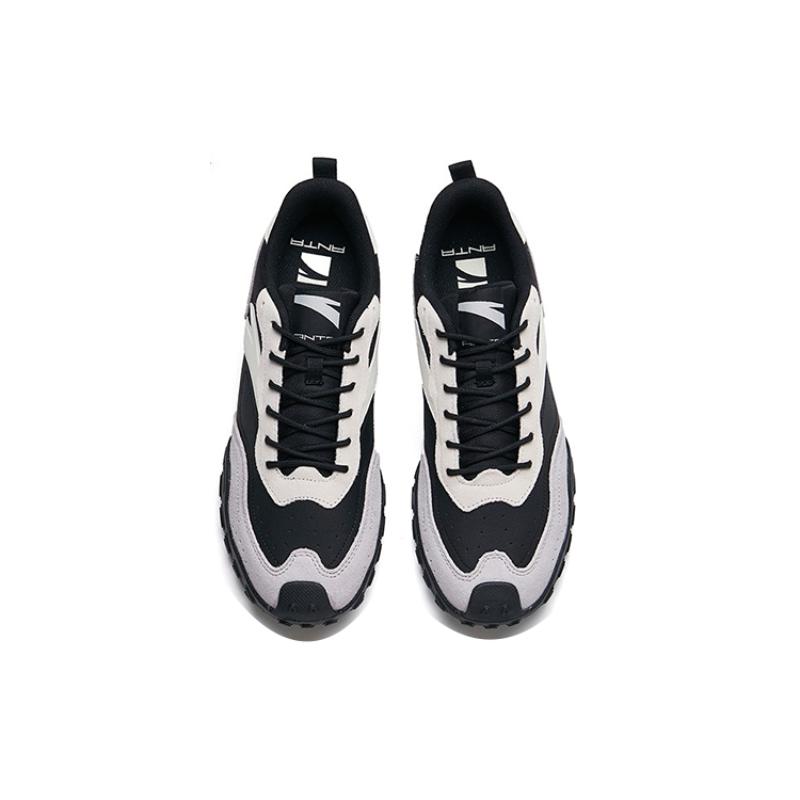 Anta Cushioned Anti-Slip Wear-Resistant Breathable Lightweight Low-Top Casual Shoes Men's Black Gray White Sneakers 112238856-6