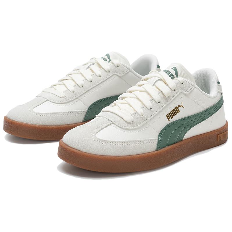 New PUMA Club 2 Low Top Skateboard Shoes Unisex White Green 404428-01