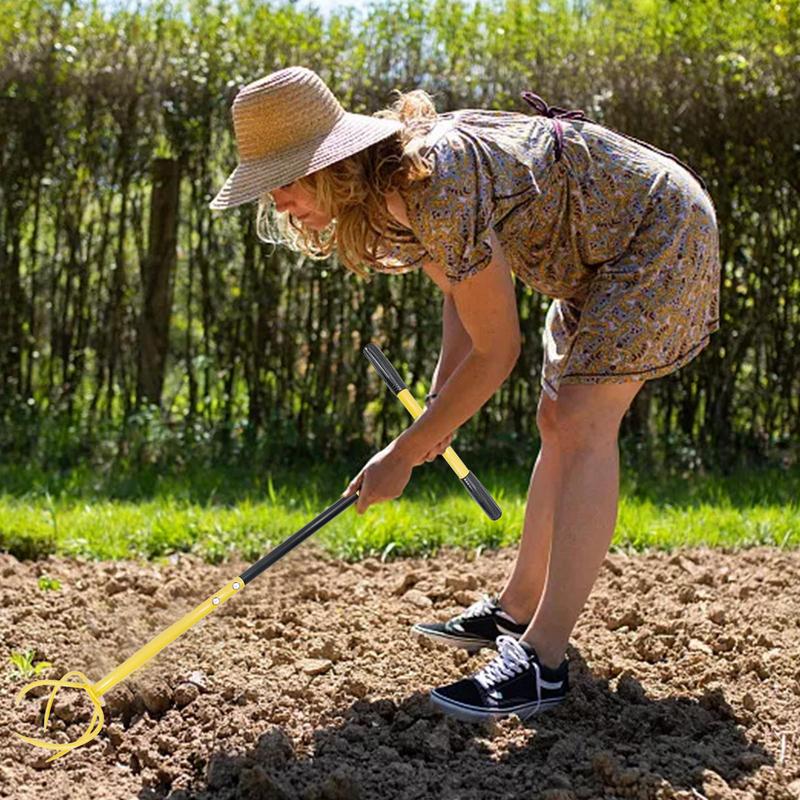 Tiller For Gardening Hoe Garden Tool T-Handle Gardening Hand Tools Rotary Cultivator Garden Tool Ergonomic Manual Tiller For