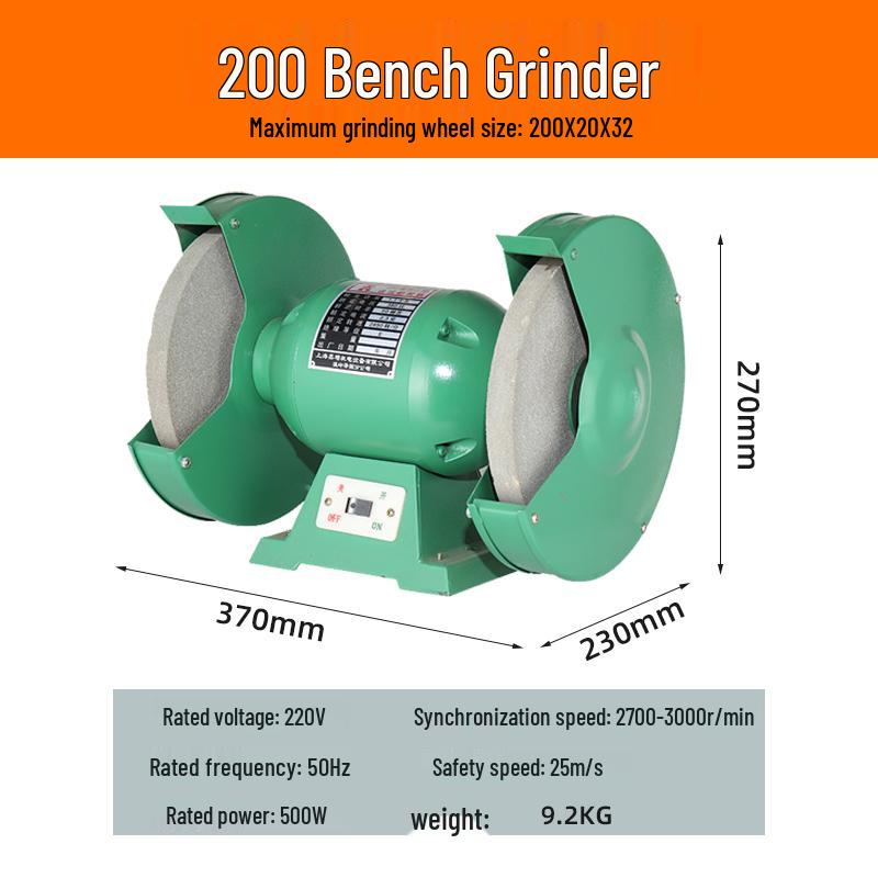 220V Heavy-Duty Desktop Grinding Machine: Compact Industrial Sanding Wheel with Dust Collection