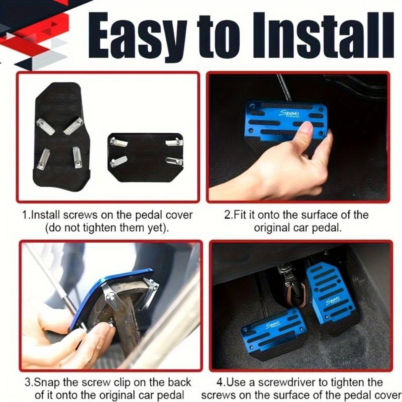 New 2-Pack Universal Non-Slip Aluminum Manual Transmission Car Pedals Cover Set Kit Pedalis Red/Blue/Silver For Car Accessories