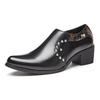 Summer zipper pointed leather shoes fashion rivet Cuban shoes casual business dress shoes