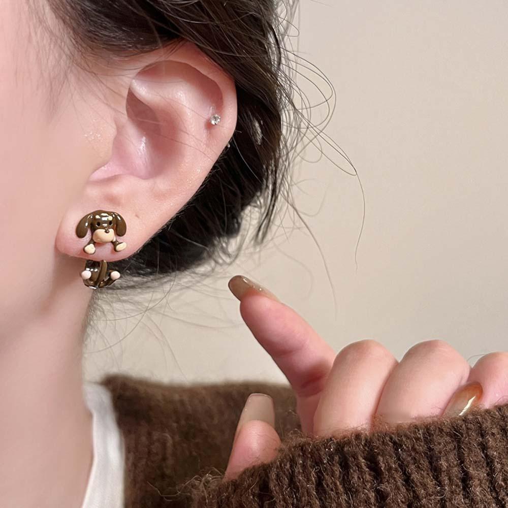 Acetic Acid Dachshund Earrings Bracelet Animal Dog Hair Clip Cute Cartoon Chain Necklace  Girls