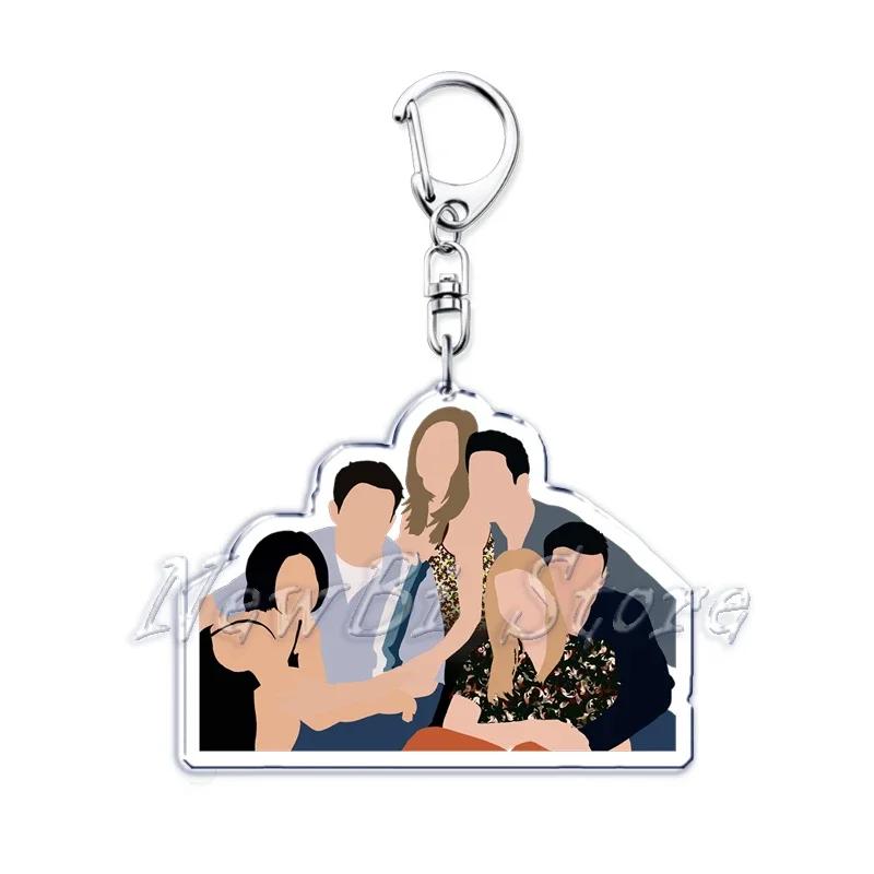 

Funny Classic TV Show Acrylic Keychains Ring for Accessories Bag Women Friends Quotes Letters Pendant Keyring Jewelry Fans Gifts