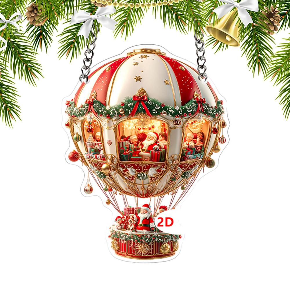 Christmas Decorations Indoor Hangable Festive Ornaments For Christmas Tree Pendants 2D Acrylic Santa Claus For Indoor Outdoor