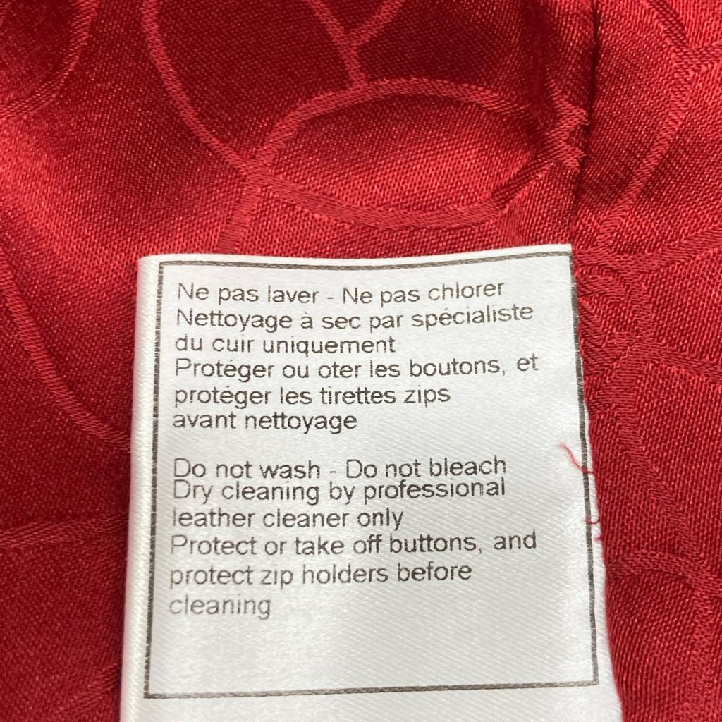 CHANEL 2001 High Summer P17886 Red Goatskin Camellia Lining Leather Jacket Jacket 38 RedUsed