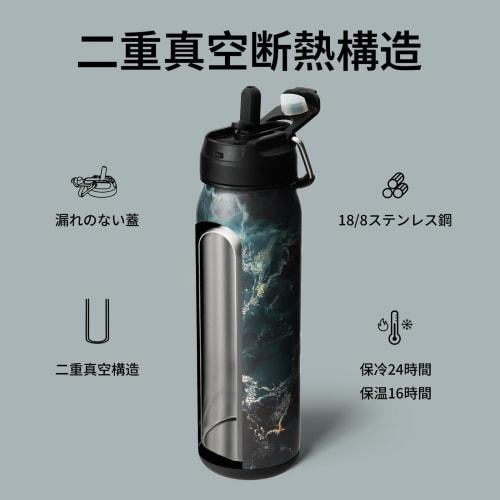 BOTTLE BOTTLE Water Bottle, 650ml, Kids' Water Bottle with Straw, Direct Drinking, Insulated Water Bottle with Bottom Storage, 2-Way Lid, Vacuum Insul
