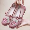 New Old Beijing Cloth Shoes Women's Breathable Mesh Ethnic Style Embroidered Shoes Middle-aged and Elderly Soles Sandals Mother Shoes