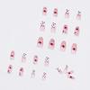 Ice-Transparent Nude Cow Print Love Heart False Nails - Waterproof, Removable, and Ready-to-Wear Nail Art Stickers.