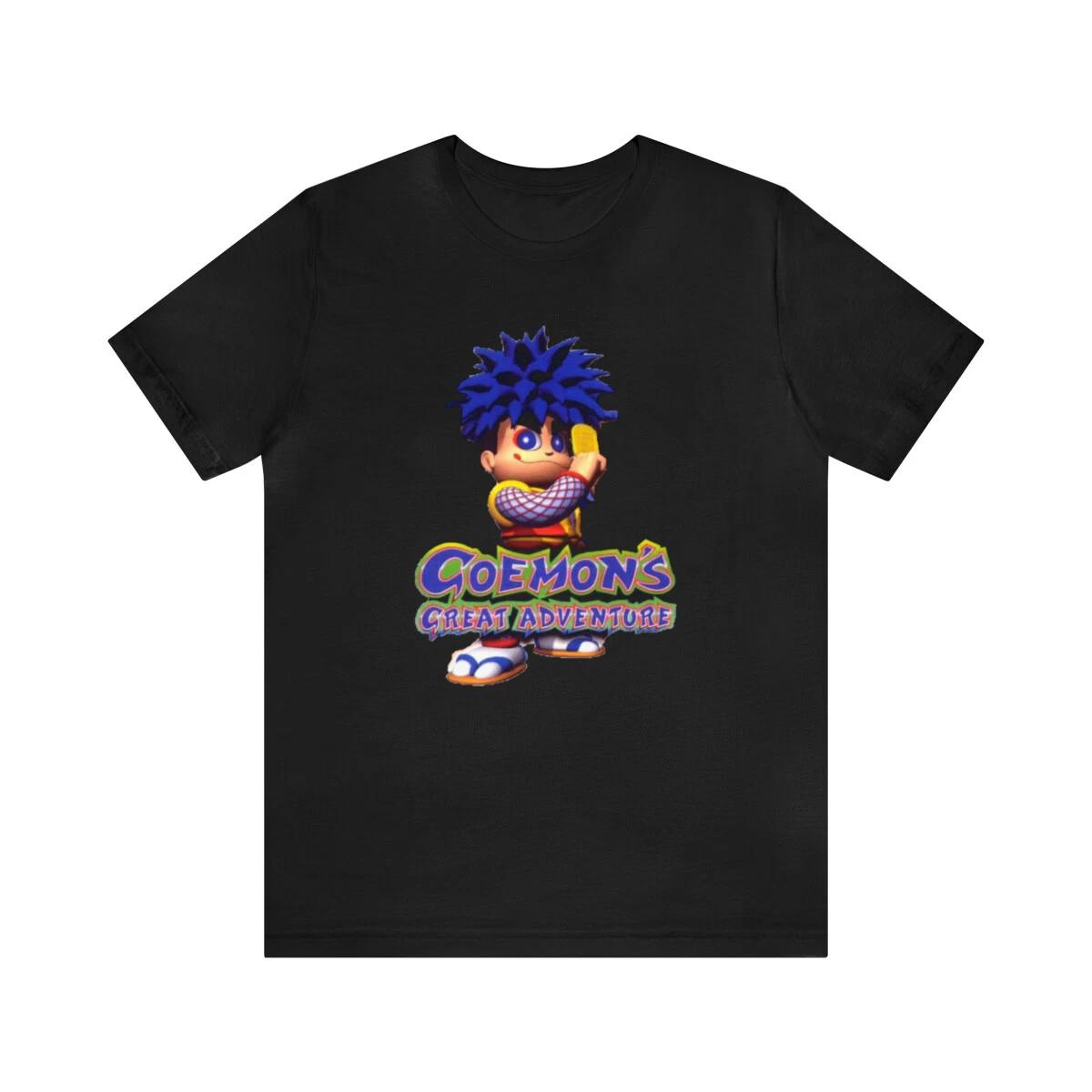 Goemon s Great Adventure N64 Cover Art Retro Style Unisex Short Sleeve 100% Cotton T-shirt Mens Tees Top 2XL
