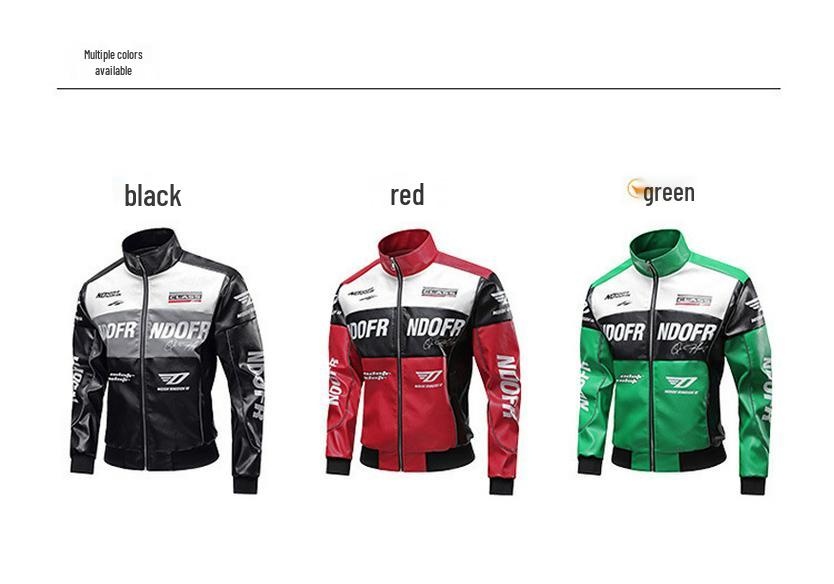 Men's Plus Size Embroidered Japanese Motorcycle Leather Jacket - Fashionable & Loose Fit