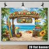 1 pezzo di striscione sfondo spiaggia Hawaii adatto per feste a tema estivo celebrazioni festive sfondi fotografici