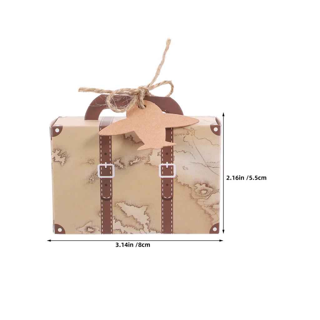 60 Pcs Travel Gift Box Mini Package Boxes Sweets Storage Holder Themed Party Favor Suitcase Paper Kraft Treat