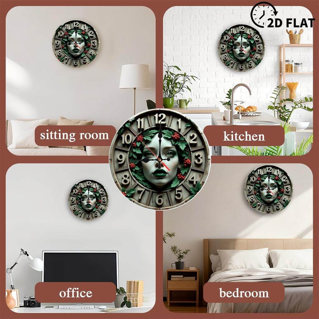 Chunky Frame 25x25cm Wood Wall Clock with Thick Solid Wood Construction