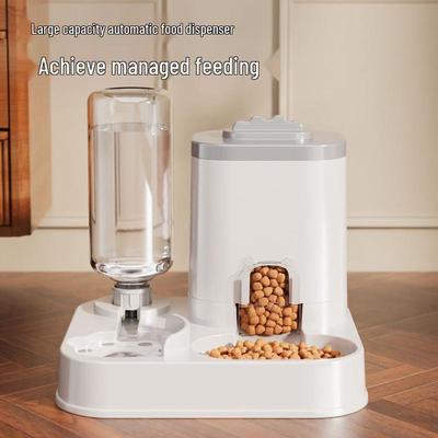 Automatic Double Pet Bowl & Feeder with Neck Protection for Cats and Dogs