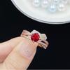BELLA BOX Simple Rose Gold Three-layer Winding Group Set Ruby Ring Suitable For Women's Daily Party High-end Jewelry