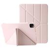 For iPad Pro 11 (2024) Case Origami Stand PU Leather+Silicone Cover with Auto Sleep/Wake