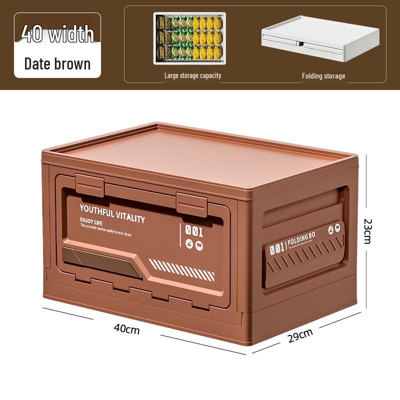 Extra Large Outdoor Storage Box: Side-Opening, Wood Lid, Foldable Camping & Car Trunk Organizer