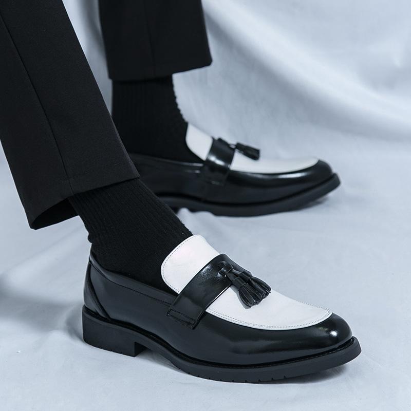 Men's Shoes Large Size New Casual Shoes Fashionable Men's Foot Tassel Shoes Trendy Business Dress Leather Shoes