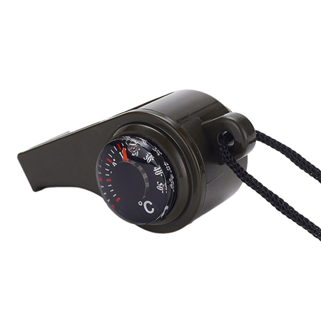 3pcs 3 In 1 Survival Whistle with Compass Thermometer Loud Safety Whistle Hiking Camping Rescues Signal Whistle Tool