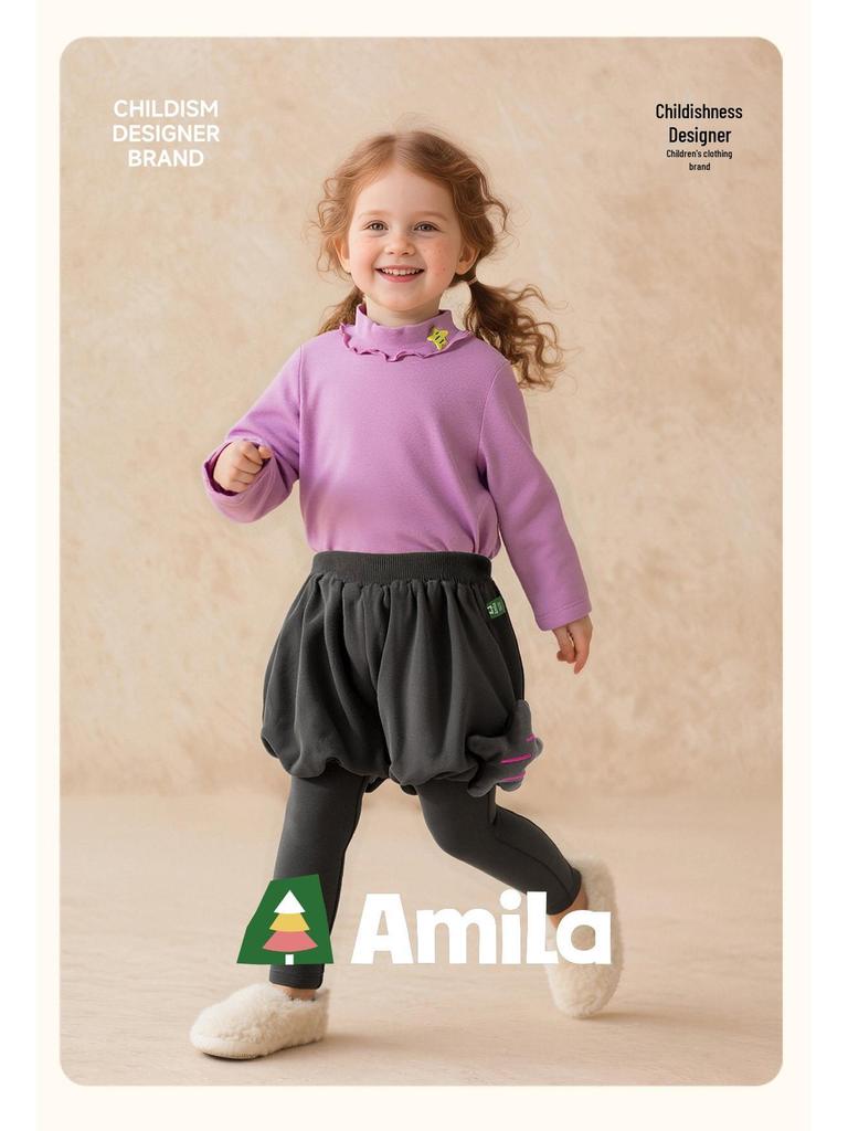 2025 Winter Tongbei Girls' Skirt Pants: Cute, Warm, Versatile 2-in-1