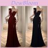 Elegant V Neck Slip Dress With Mesh Splicing And High Slit For Evening Events