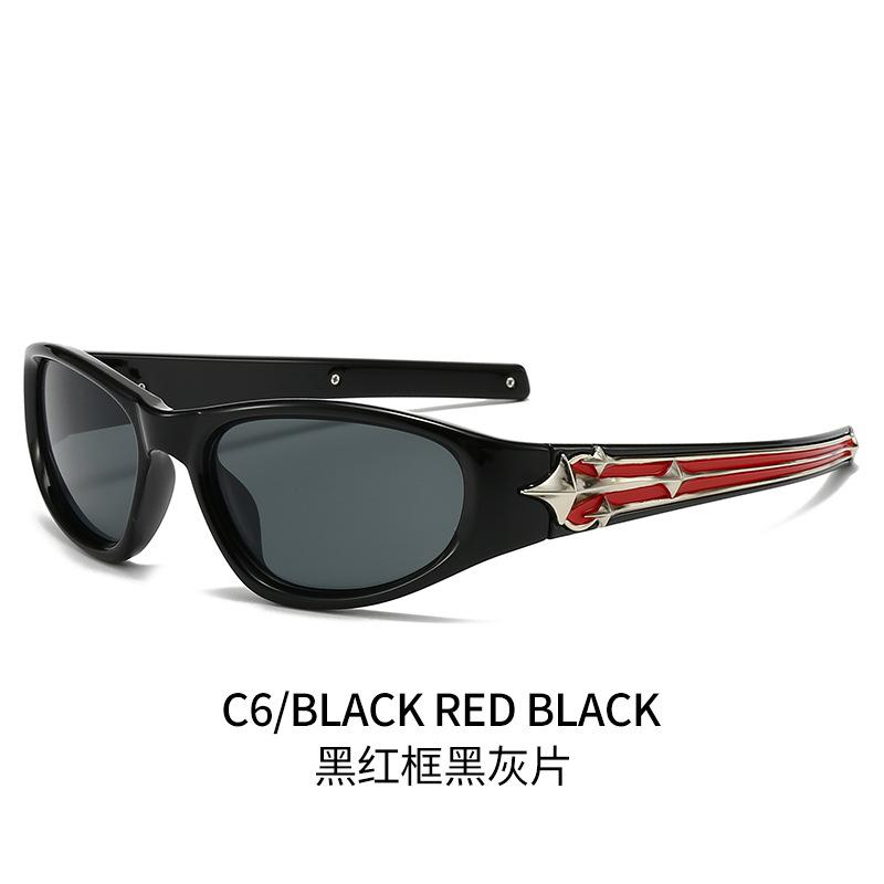 

New European and American sports sunglasses, retro catwalk men s and women s modern sunglasses, cross-border fashion trend sunglasses