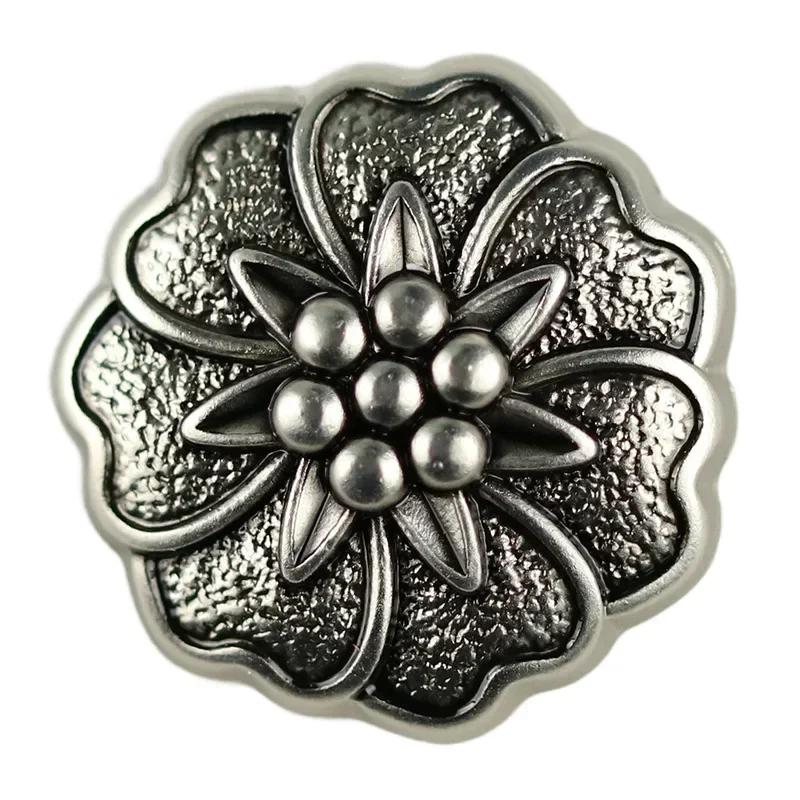 10pcs Beautiful Flower Buttons 18mm Classical Flower Metal Shank Buttons Sweater Blouse Sewing Accessories