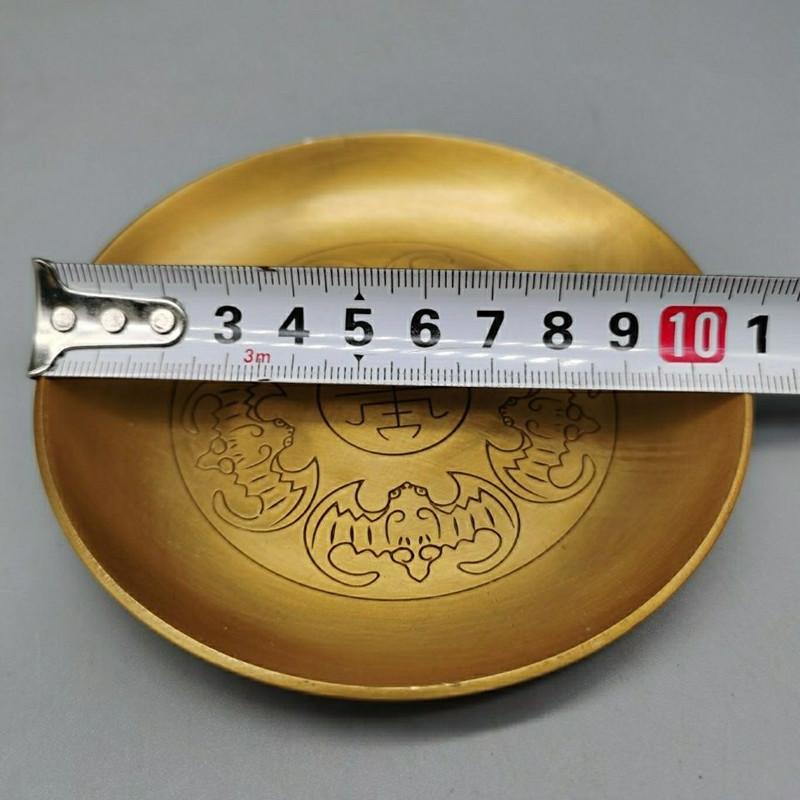 Buddhismus Kupferplatte 18cm Glückverheißende Tibetische Messing Gravur Schale Anbetung Für Buddha Obstschale Schreibtisch Heim Geschenk Dekorativ