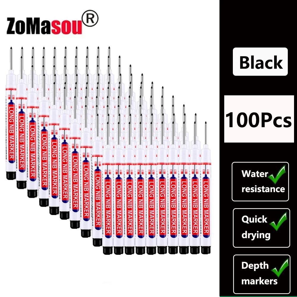 1/20/40/80Pcs Multi-purpose Long Head Markers Pen Bathroom Woodworking Decoration Waterproof Deep Hole Marker Pen Ink Wholesale