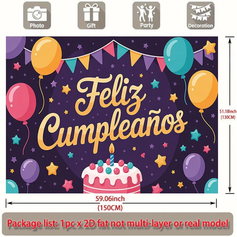 Party Backdrop Flat Feliz Cumpleaos Events Wedding Coming Ceremony Four Season Photo Background Decor Front Door Decor Planners