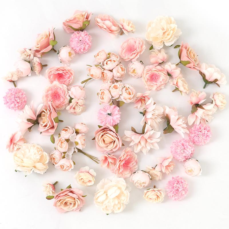 Mixed Artificial Rose Flowers Heads Fake Flower for Home Hoom Decor Garden Wedding Decoration DIY Craft Garland Gifts Accessory