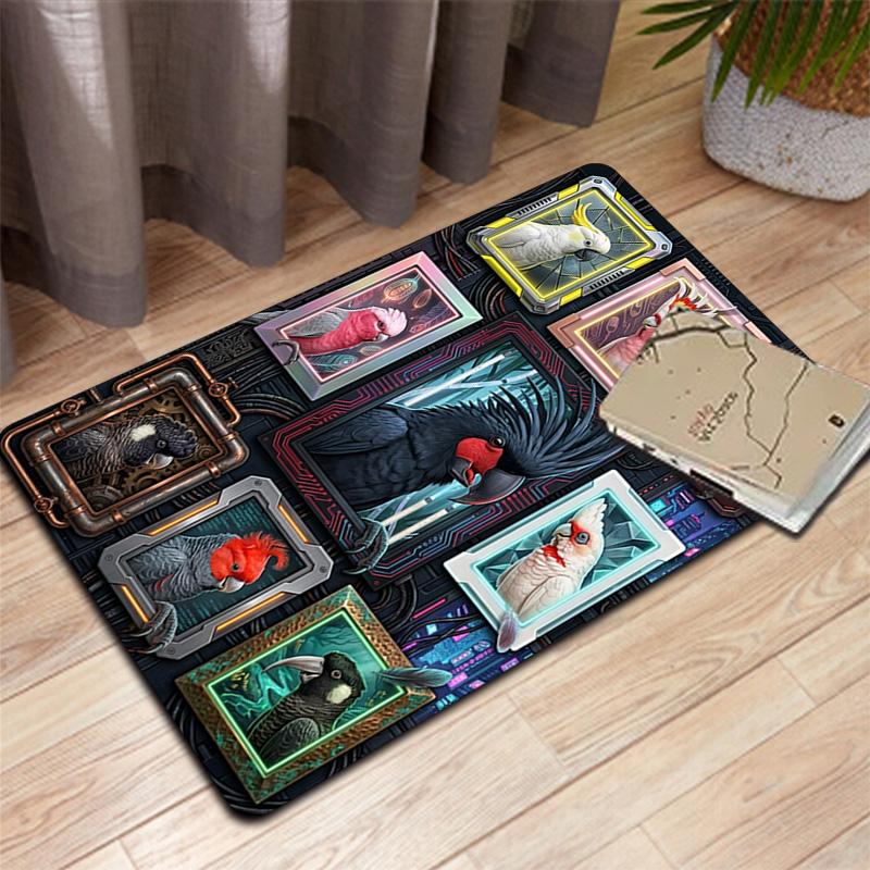 Cybernetic Parrot Collection Pattern Rug Floor Mat for Living Room or Bedroom Soft and Comfortable Carpet a Gift for Birthday and Holiday.