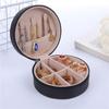 Compact Round Travel Jewelry Box for Earrings, Rings, and Necklaces