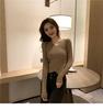 2026 Autumn/Winter Women's V-Neck Slim Fit Knit Sweater - Korean Style Long Sleeve Top