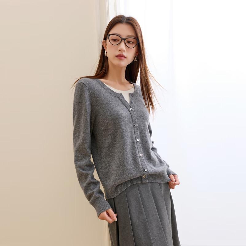 

Sancai Women s 100% Merino Wool Faux Two-Piece Knit Sweater L (165/92B)