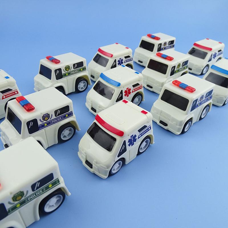 Cartoon 5Pcs/Bag Police Car Ambulance Mini Cute Pull Back Car Kindergarten Children'S Puzzle Toys Boys Fun Holiday Birthday Gift